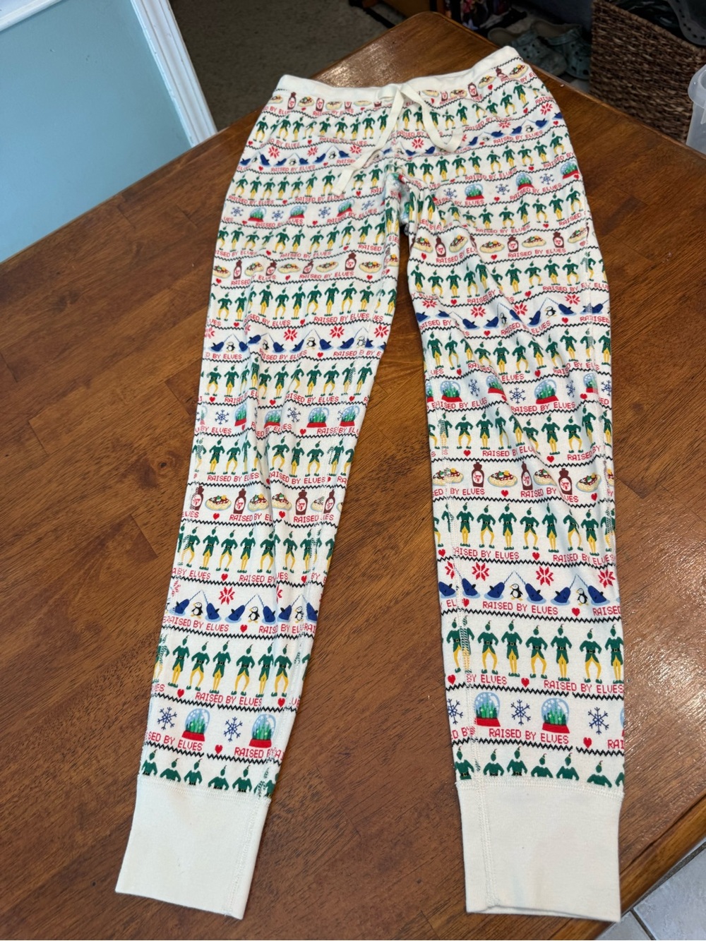 Hanna Andersson Elf Raised by Elves Flannel PJ Pants Women’s S Holiday Christmas